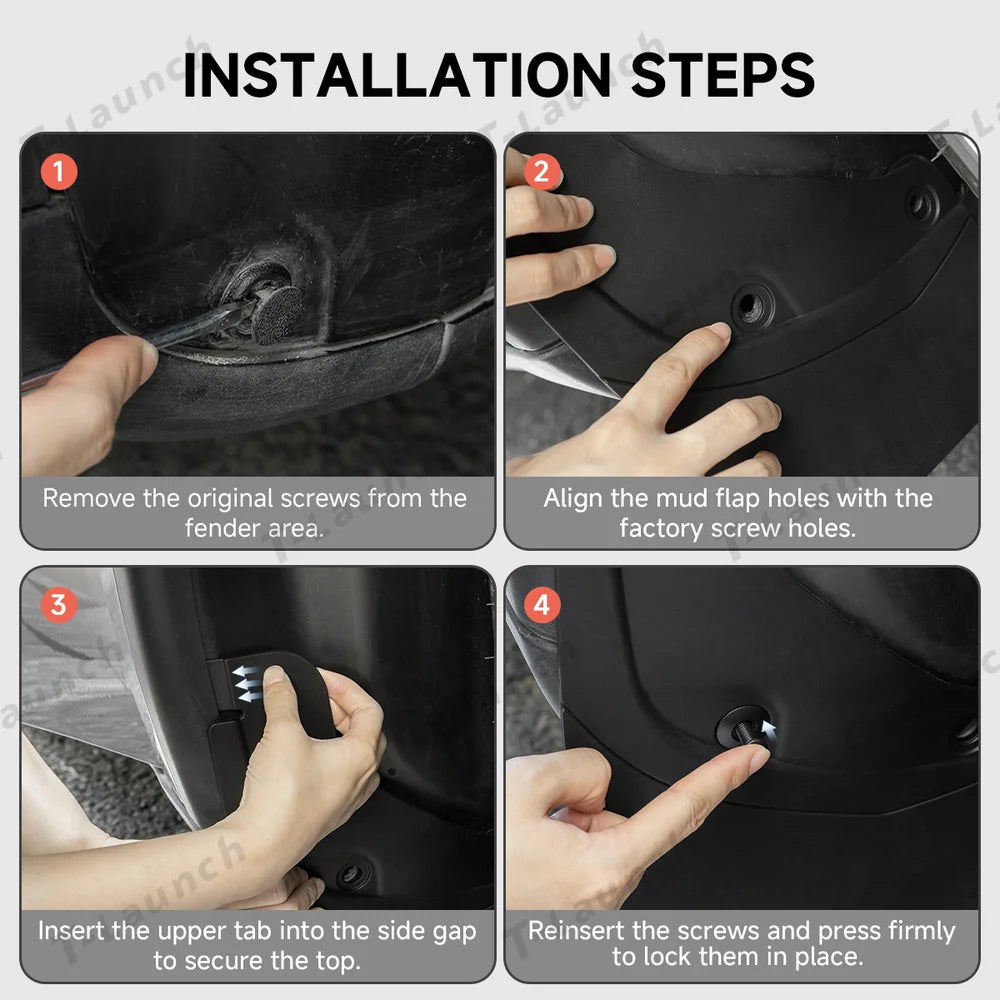 Short Invisible Mud Flaps Splash Guards for Tesla Model Y Juniper 2025+