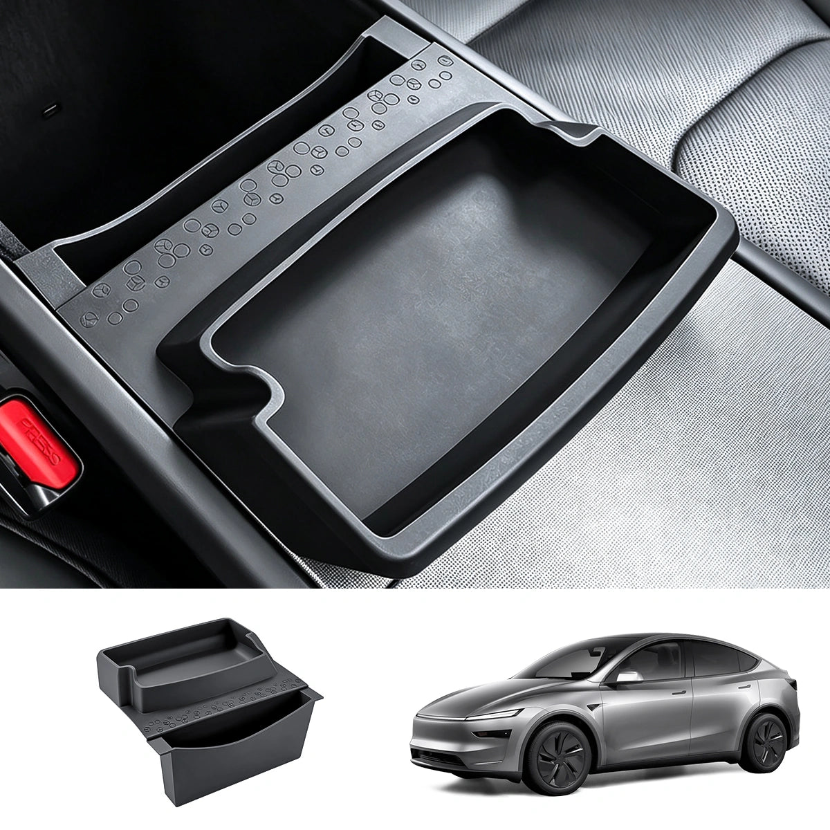 Silicone Armrest Organizer with Sunglasses Storage for Tesla Model Y Juniper 2025+/Model 3 Highland 2024+/Model YL 2026+