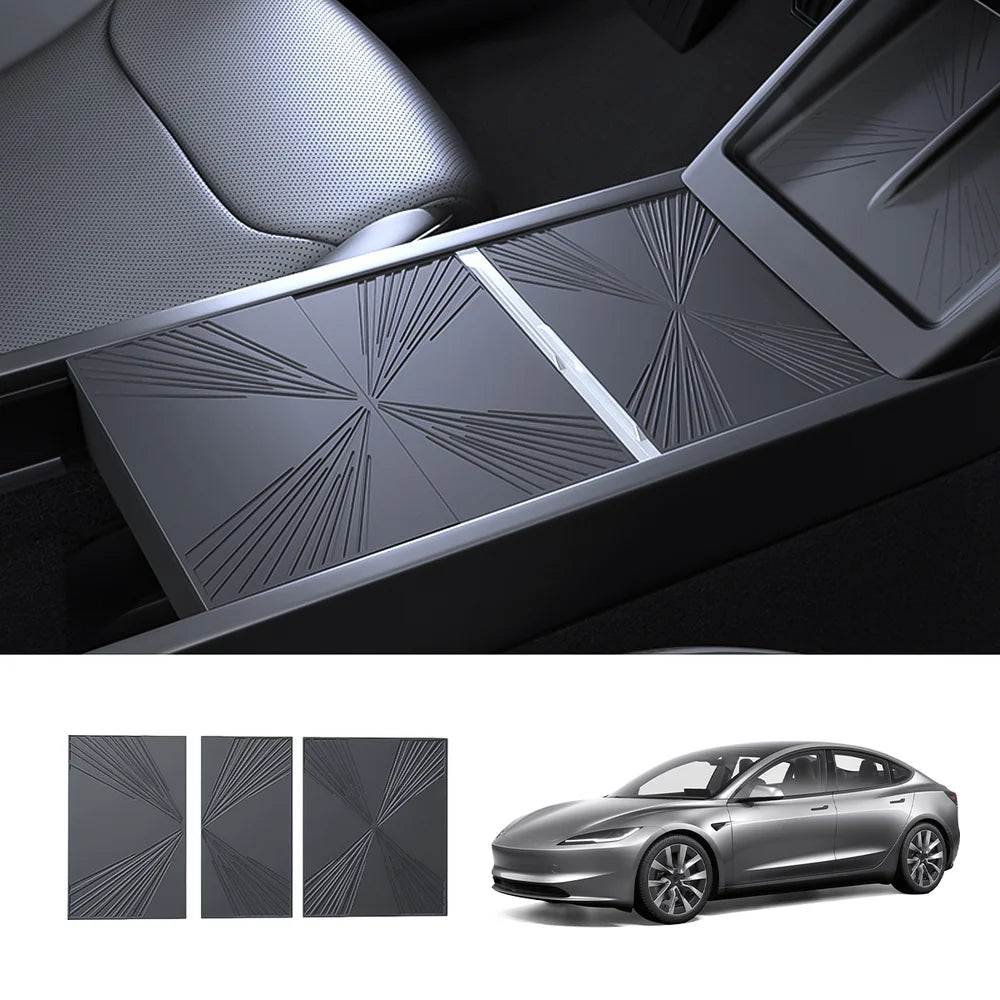 Silicone Center Console Protective Mat for Tesla Model Y Juniper 2025+/Model 3 Highland 2024+