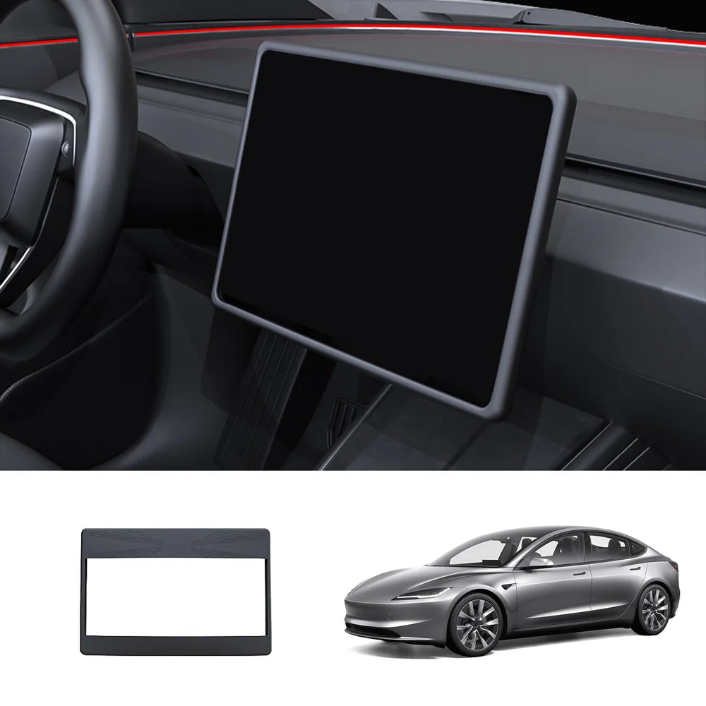 Silicone Center Screen Protection Frame for Tesla Model Y Juniper 2025+ / Model 3 Highland 2024+