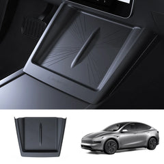 Full-Cover Non-Slip Silicone Wireless Charging Area Mat for Tesla Model Y Juniper 2025+ / Model 3 Highland 2024+