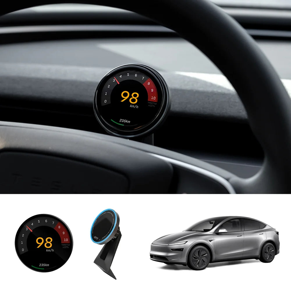 Smart Dashboard Gauge Display – Mini HUD for Tesla Model 3/Y (2017–2025+)