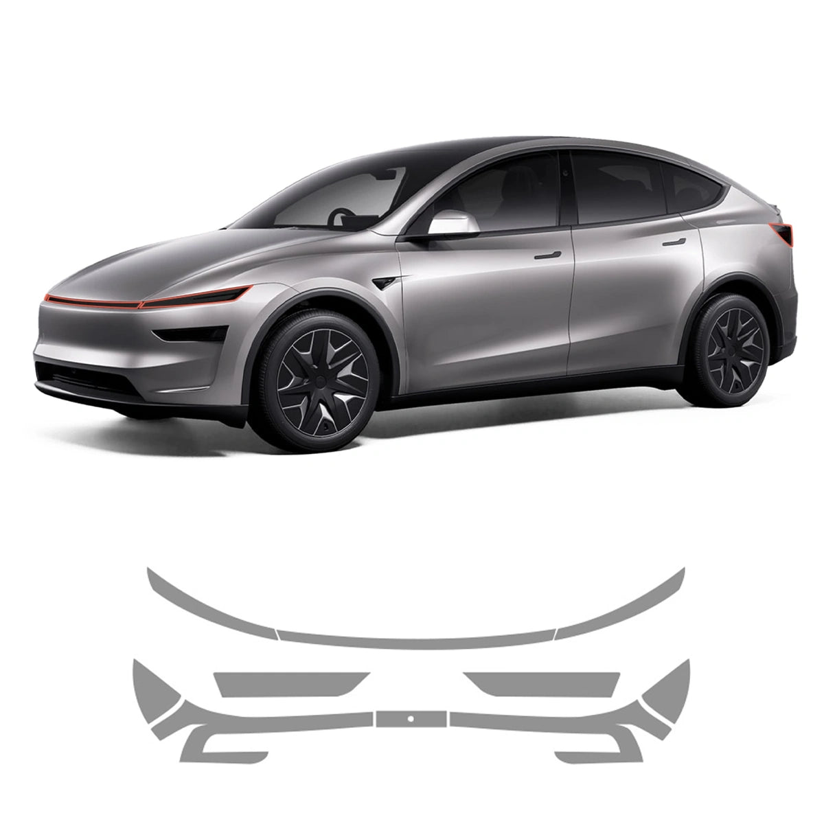 Smoked TPU Headlight and Taillight Tint Protection Film for Tesla Model YL 6-Seater 2026+