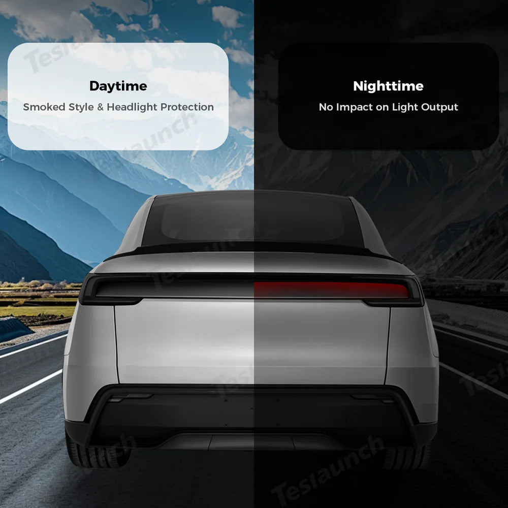 Smoked Tint TPU Headlight and Taillight Protection Film for Tesla Model Y Juniper 2025+