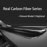 [Fibra de carbono real] cubierta del tablero de instrumentos y cubierta de salida de aire para Tesla 2024 Modelo 3 Highland.