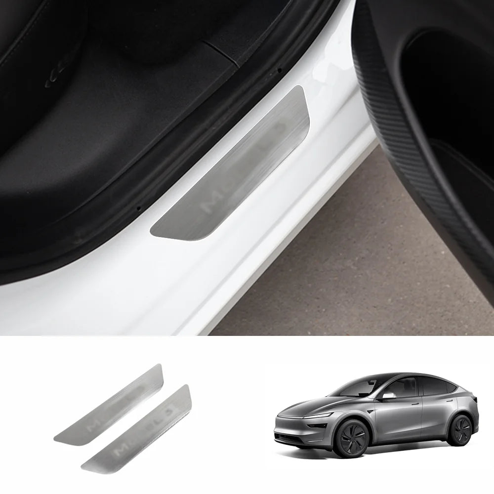 Stainless Steel Door Sill Protection Covers for Tesla Model Y Juniper 2025+