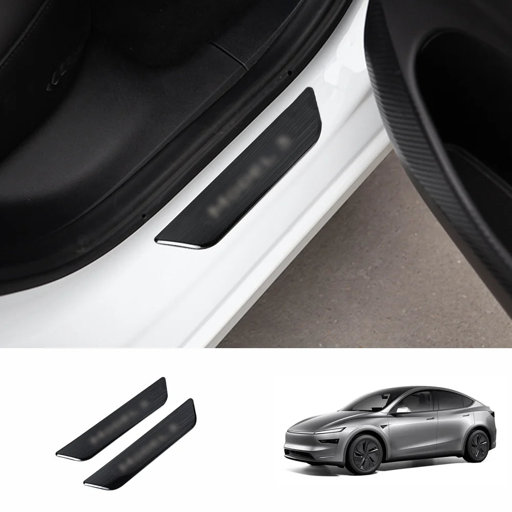 Stainless Steel Door Sill Protection Covers for Tesla Model Y Juniper 2025+