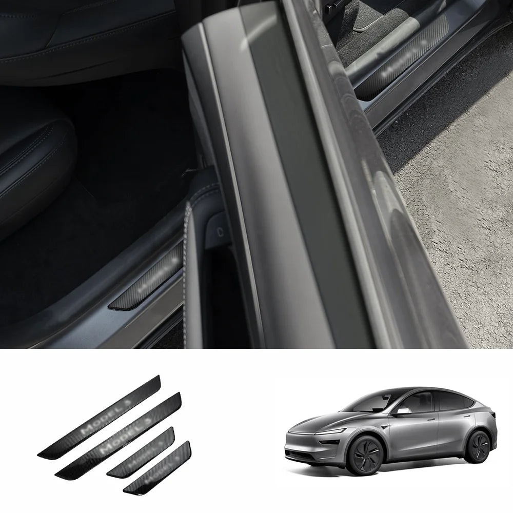 Stainless Steel Door Sill Protection Covers for Tesla Model Y Juniper 2025+