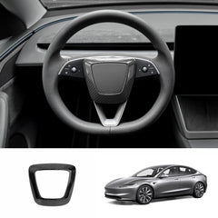 [Real Carbon Fiber] Steering Wheel Airbag Center Trim Cover for Tesla Model 3 Highland 2024+