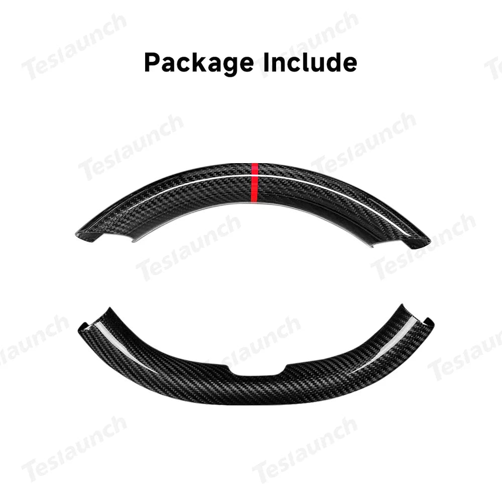 [Real Carbon Fiber] Steering Wheel Caps Cover for Tesla Model Y Juniper 2025+