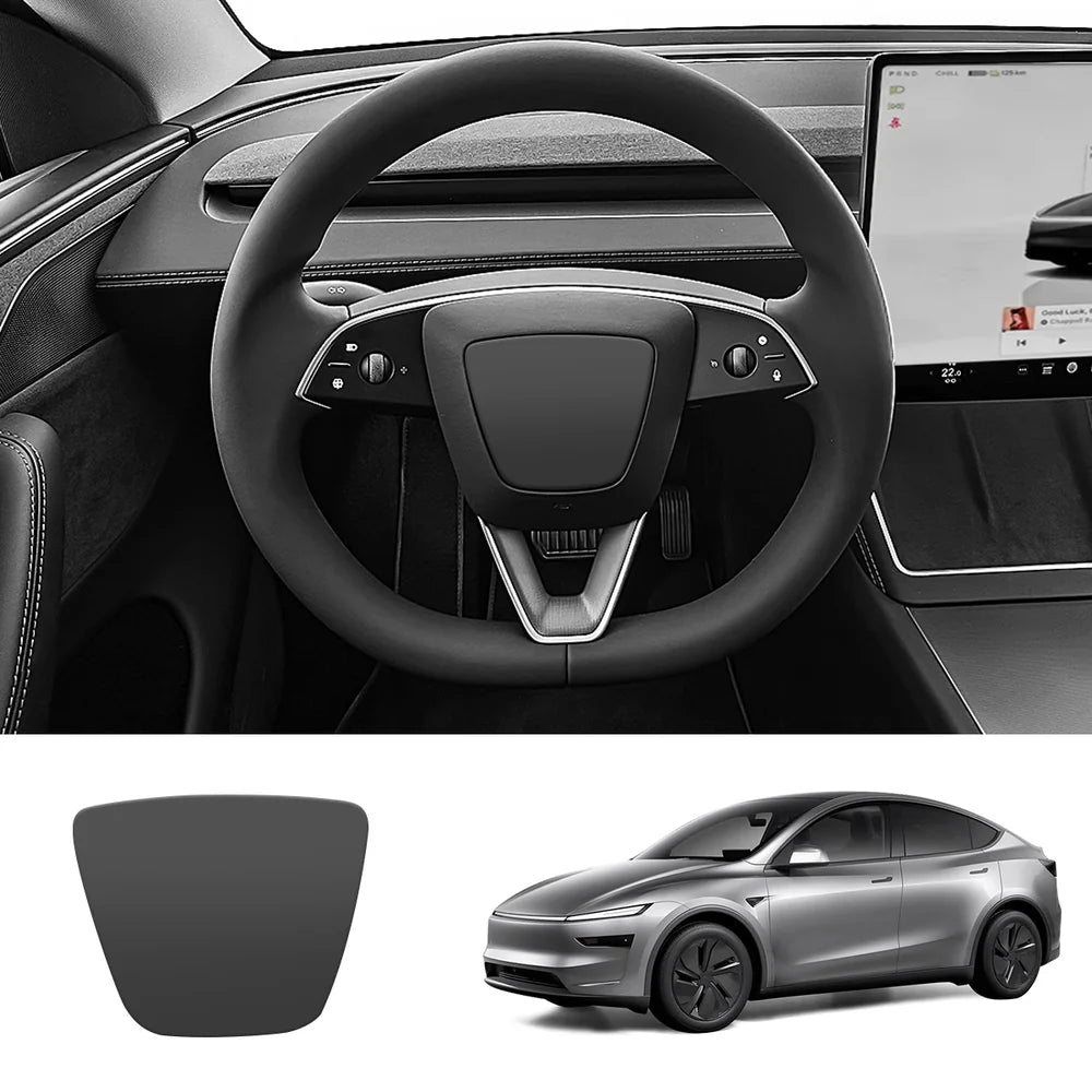 ABS Steering Wheel Center & V-Shape Trim for Tesla Model Y Juniper 2025+ / Model 3 Highland 2024+