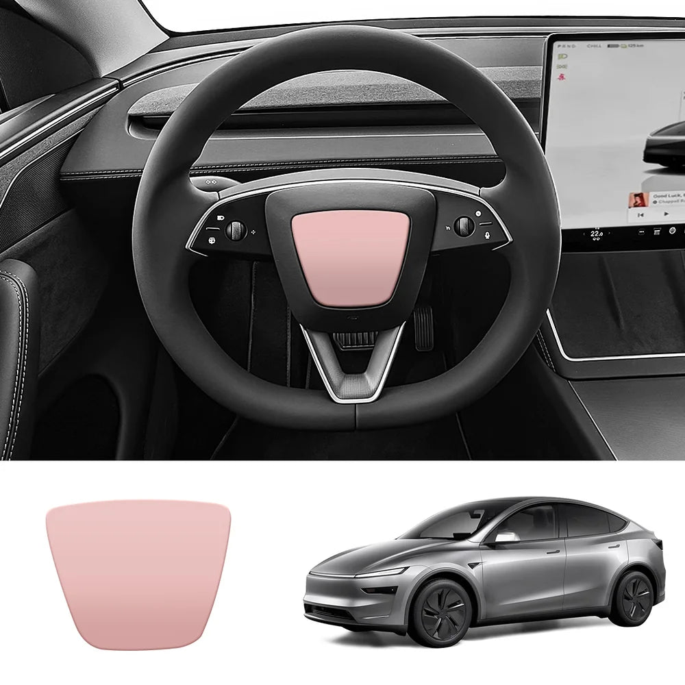 ABS Steering Wheel Center & V-Shape Trim for Tesla Model Y Juniper 2025+ / Model 3 Highland 2024+