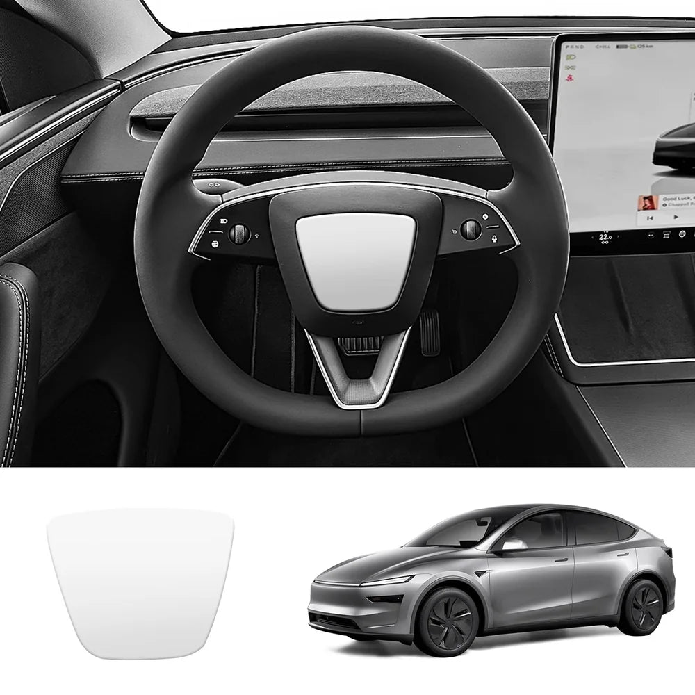 ABS Steering Wheel Center & V-Shape Trim for Tesla Model Y Juniper 2025+ / Model 3 Highland 2024+