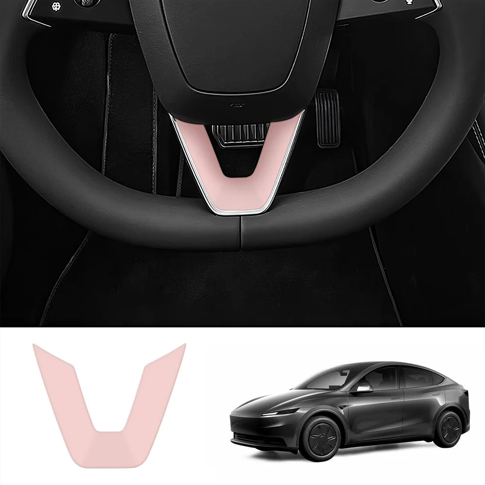ABS Steering Wheel Center & V-Shape Trim for 2026 New Tesla Model Y Standard