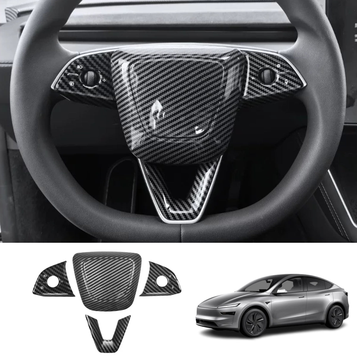 Steering Wheel Panel Decor Cover Trim for Tesla Model Y/Y L 2025+