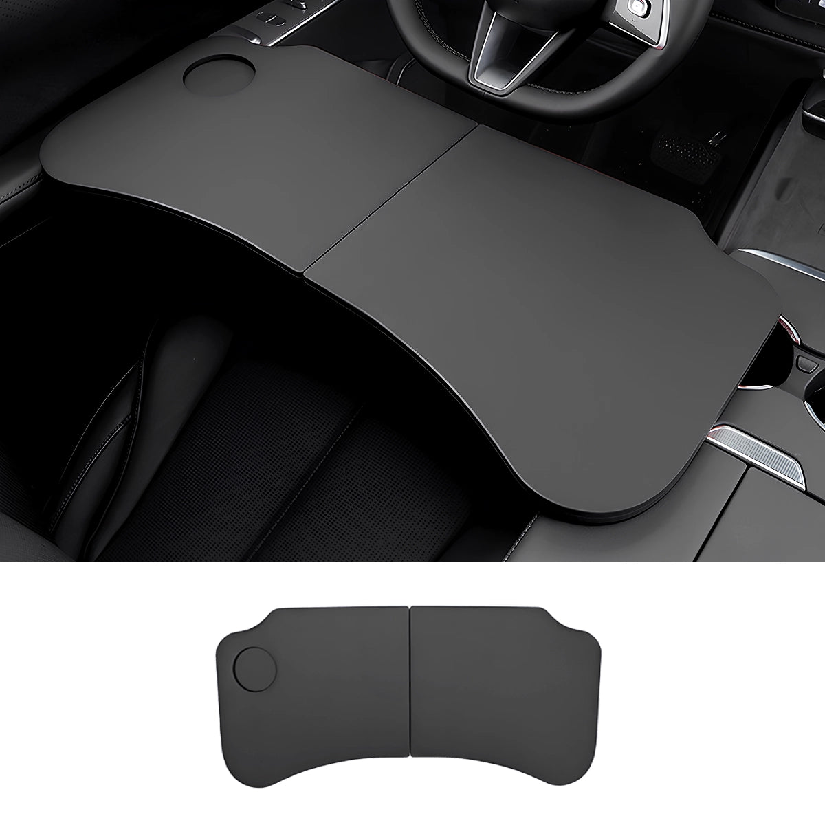 Nappa Leather Foldable Steering Wheel Table for Tesla Model 3/Y