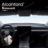 Alcantara Dashboard tyg dekorativ klistermärke täckning för 2024. Model 3 Högland
