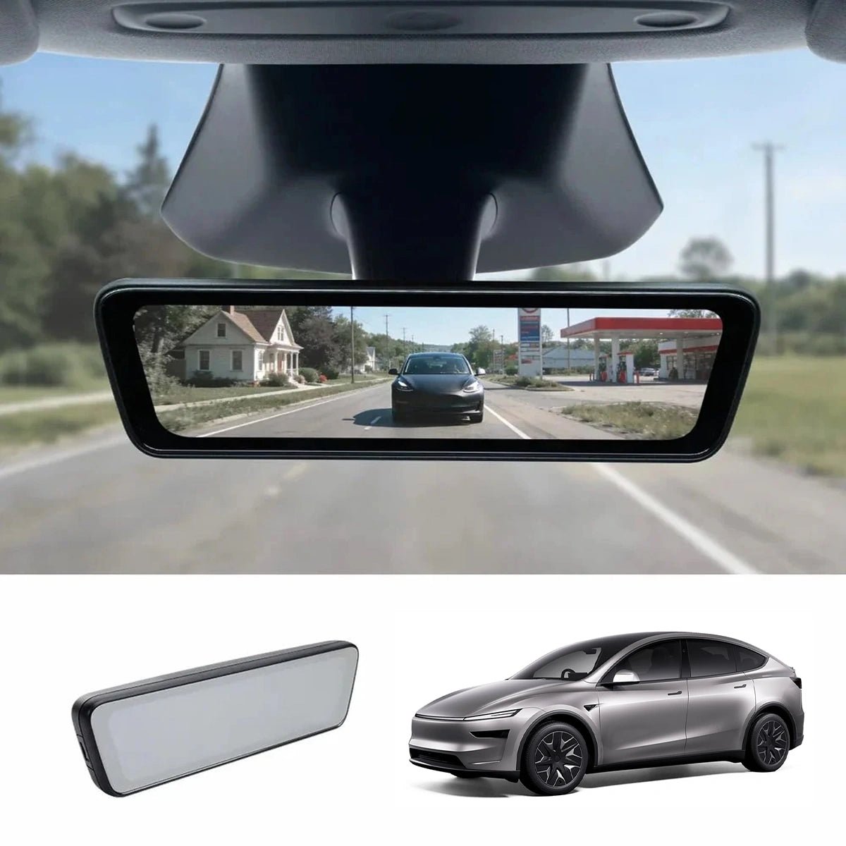 8.2" Streaming Rearview Mirror with Live HD Rear Camera for Tesla Model 3 & Model Y (2021–2026) - T-Launch