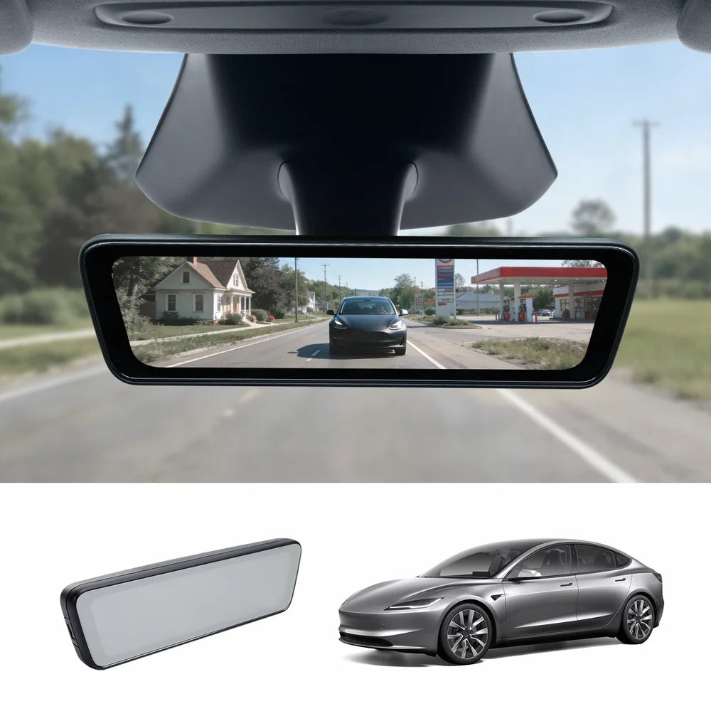 مرآة الرؤية الخلفية بتقنية البث المباشر مقاس 8.2 بوصة مع كاميرا خلفية عالية الدقة مباشرة لـ Tesla Model 3 و Model Y (2021–2026)