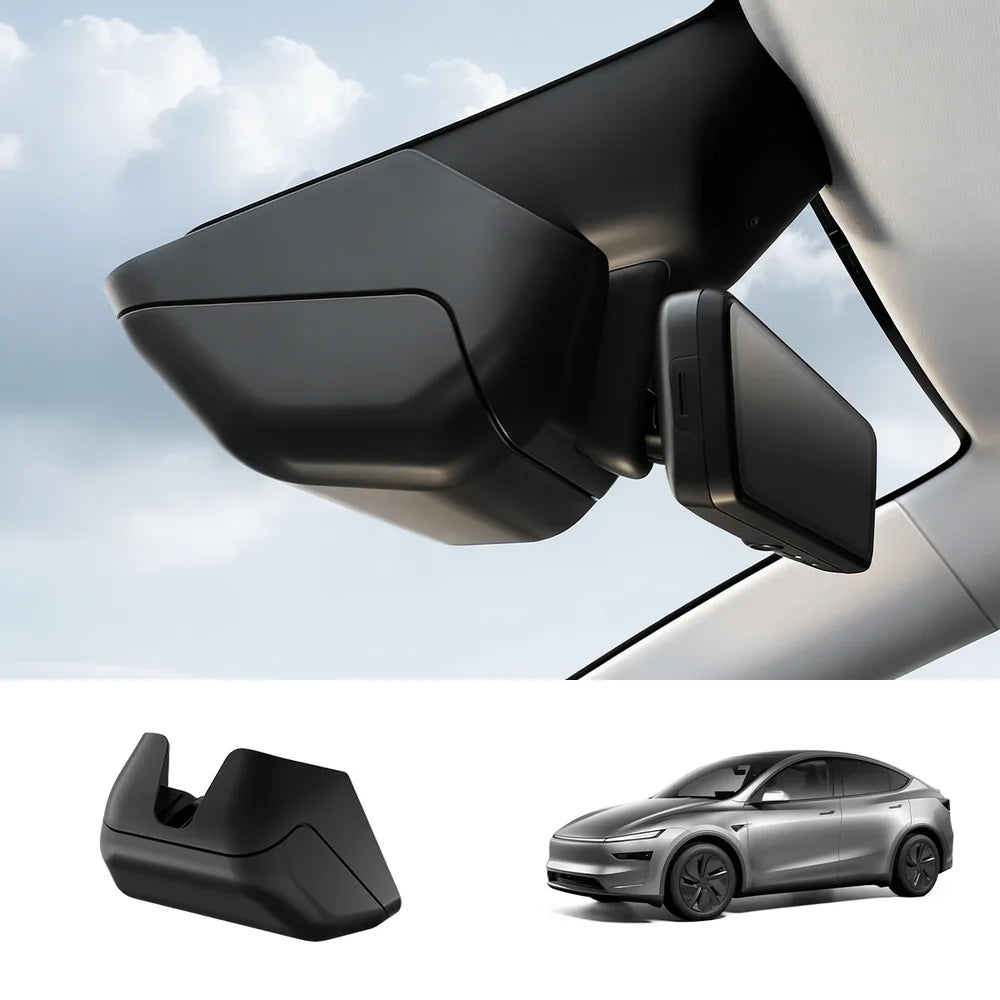 Flocked Overhead Sunglasses Holder & Storage Box for Tesla Model Y Juniper 2025+