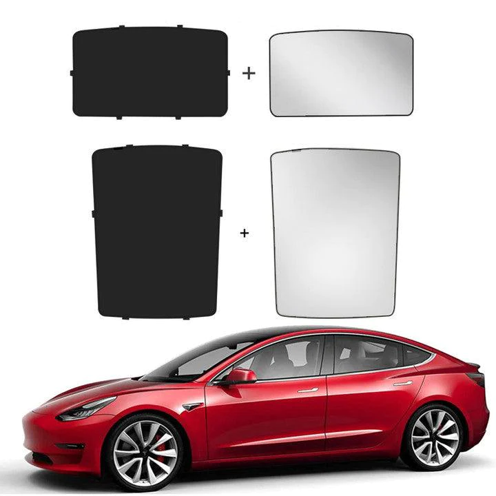 EVAMPIFY Glass Roof / Sunroof Sunshade for Tesla Model 3(2017-2020) Sun Visor Accessories, Black / Full-Coverage