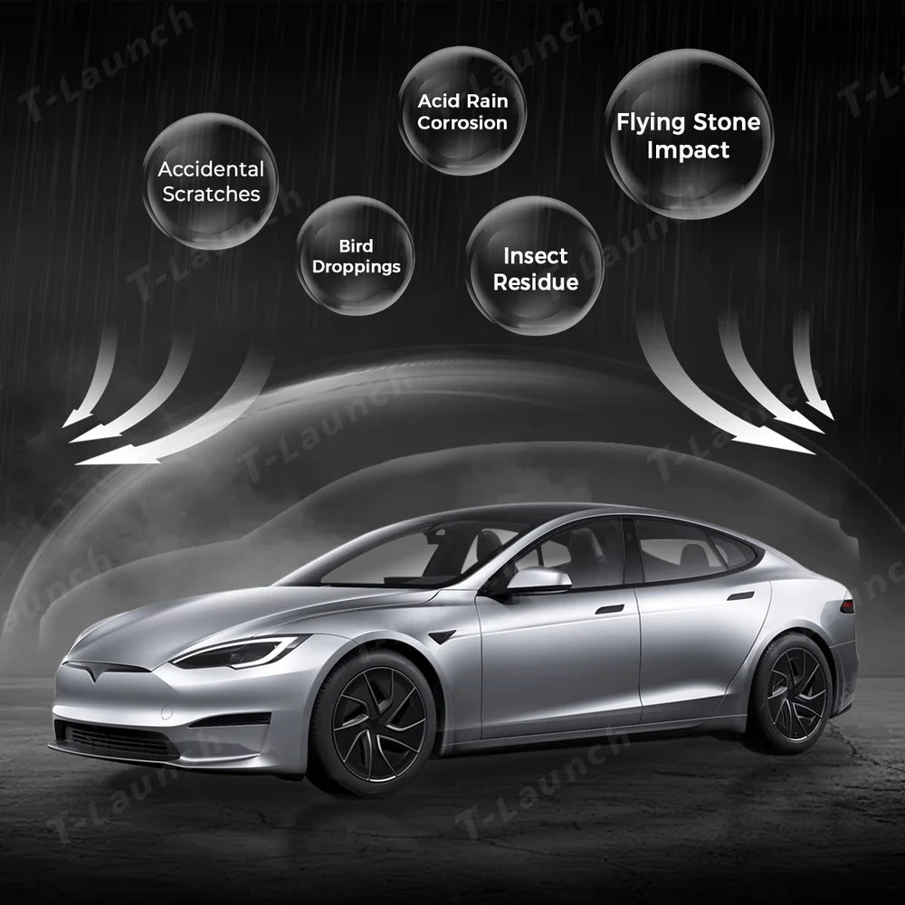 TPU Invisible Full Car Paint Protection Film (PPF) for Tesla Model S (2021-2024)