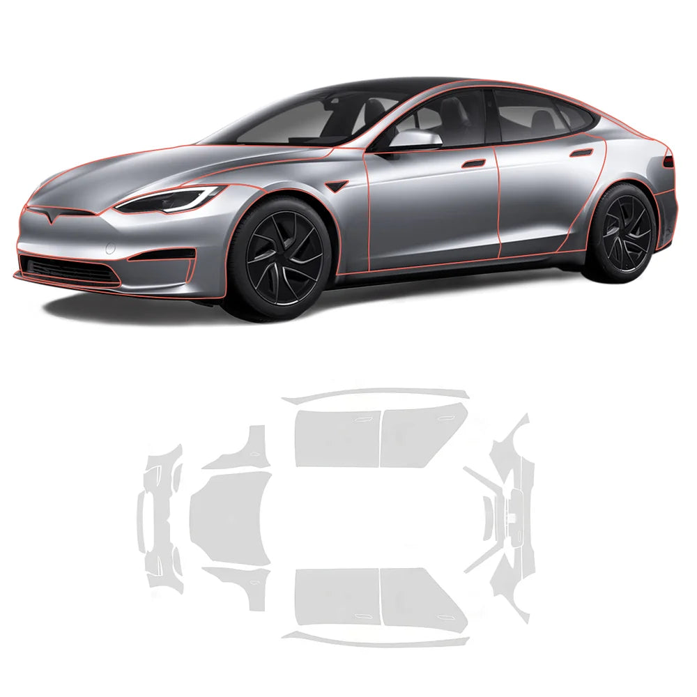 TPU Invisible Full Car Paint Protection Film (PPF) for Tesla Model S (2021-2024)