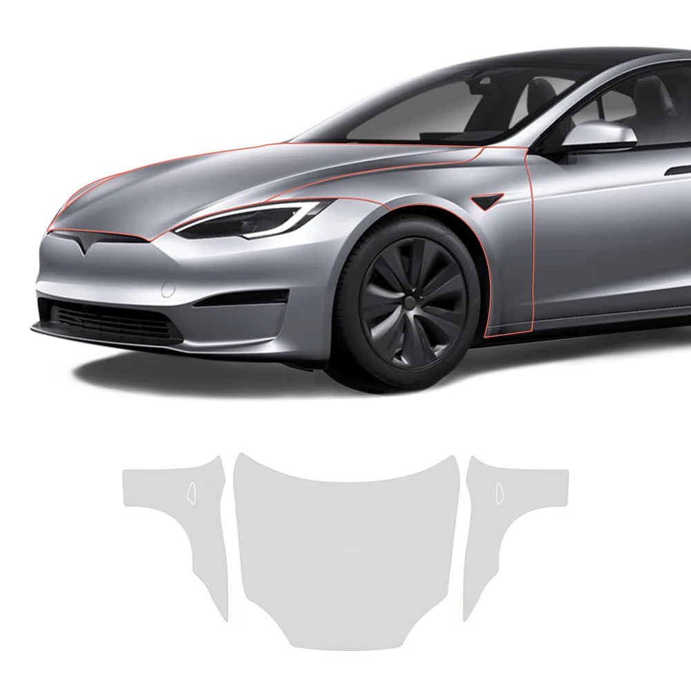 Glossy TPU Invisible Full Car Paint Protection Film (PPF) for Tesla Model S (2021-2024)