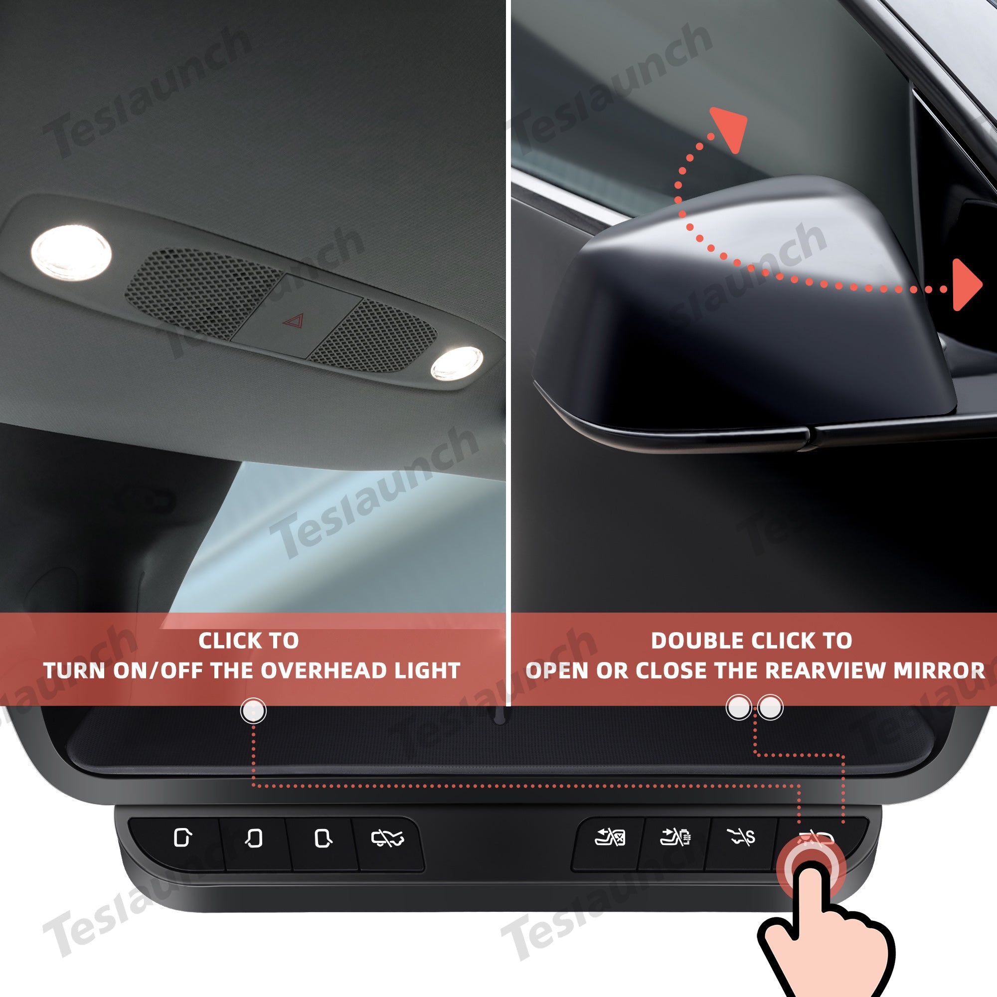 Model 3/Y Storage Box Intelligent Control Physical Buttons For Tesla
