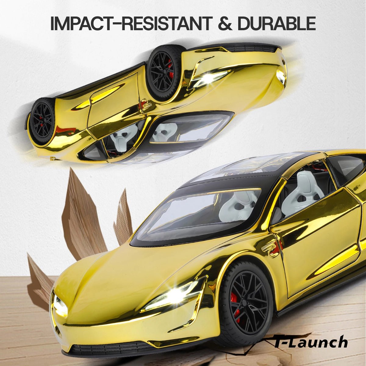 1:24 Tesla Roadster Electroplated Alloy Diecast Car Model - T-Launch