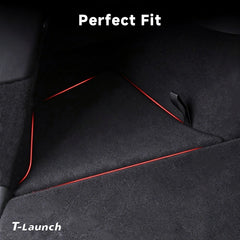 Rear Trunk Side Storage Boxes with Flocked Covers for Tesla Model Y 2021–2024