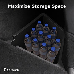 Rear Trunk Side Storage Boxes with Flocked Covers for Tesla Model Y 2021–2024