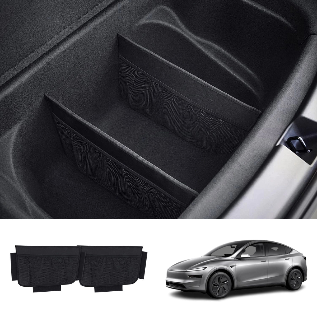 Trunk Under-Floor Organizer Divider with Mesh Pocket for Tesla Model 3/Y 2017+
