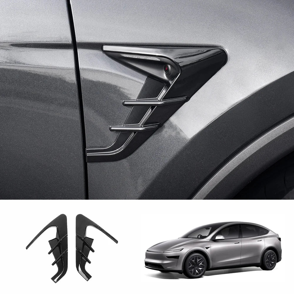 ABS Turn Signal & Side Camera Covers with Air Blades for Tesla Model YL 6-Seater 2026+