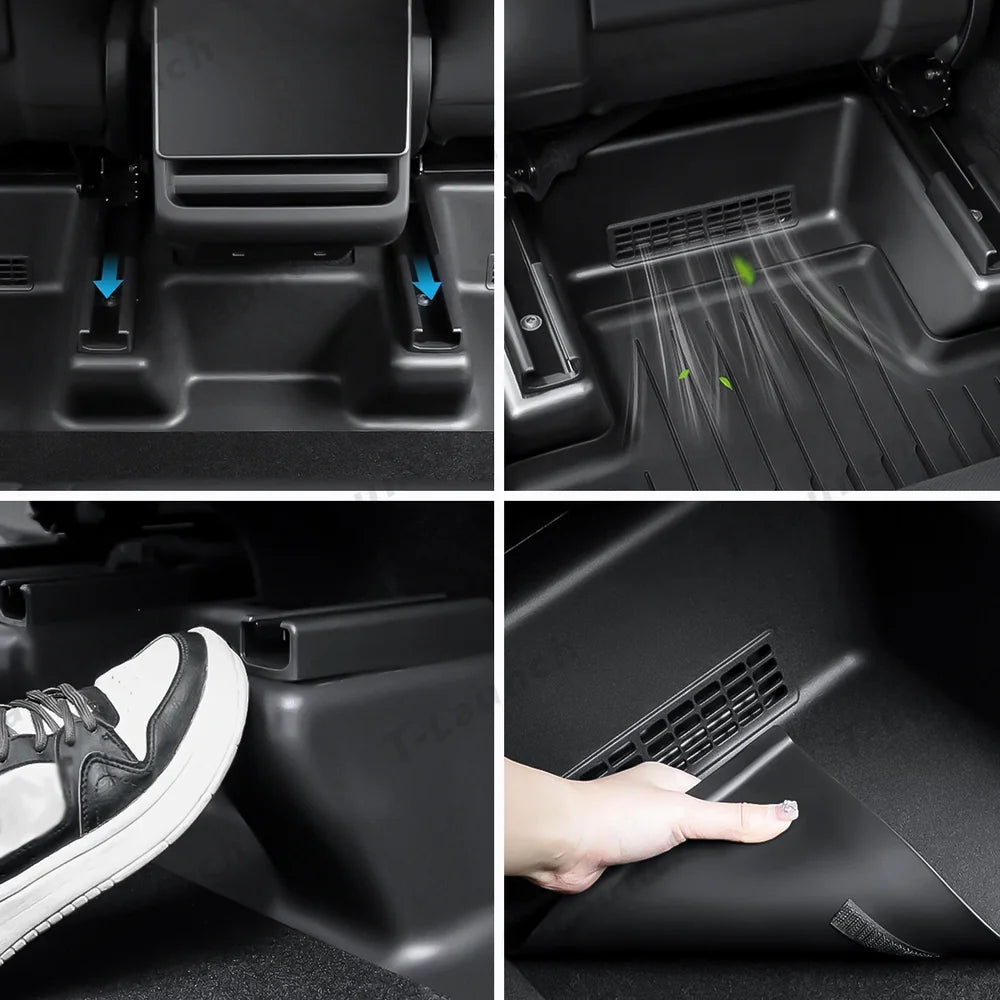 TPE Under-Seat Corner Anti-Kick Covers for Tesla Model Y Juniper 2025+