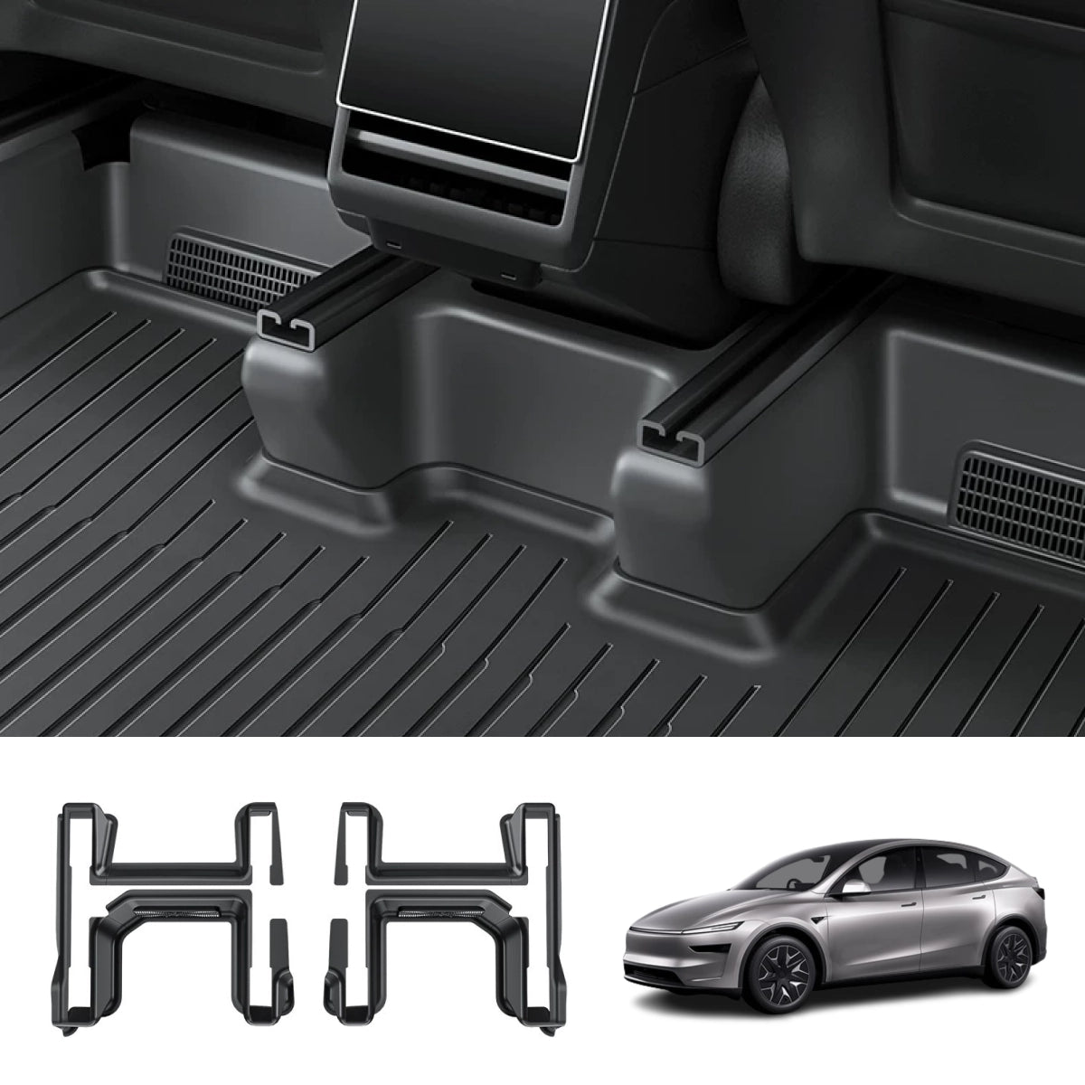 TPE Full-Wrap Under-Seat Corner Protector for Tesla Model Y L 2026+