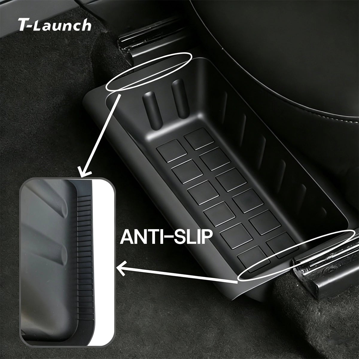 Front Under-Seat Storage Box for Tesla Model Y Juniper 2025+ - T-Launch