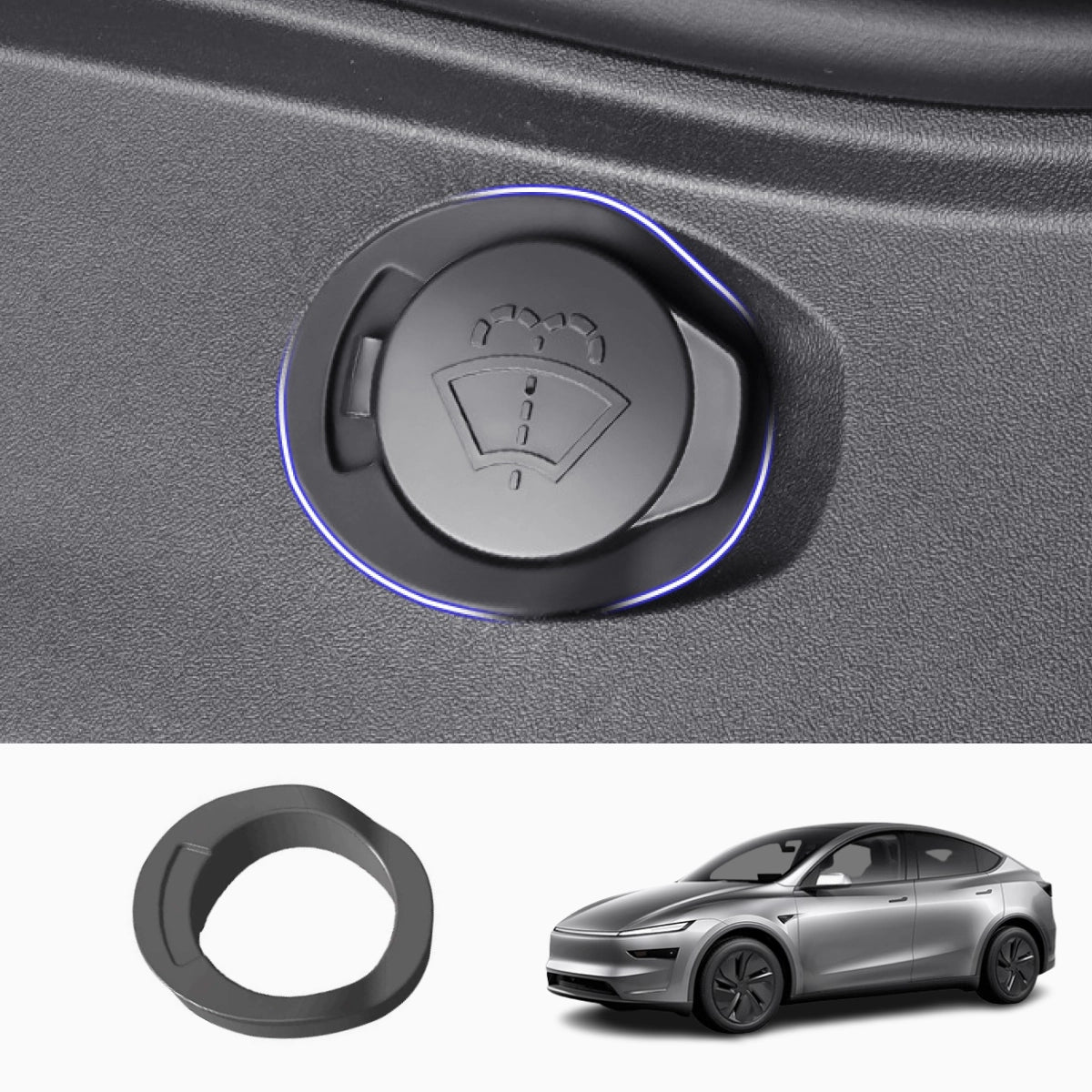 Windshield Washer Fluid Filler Gasket Cover for Tesla Model 3/Y/Y L 2024+