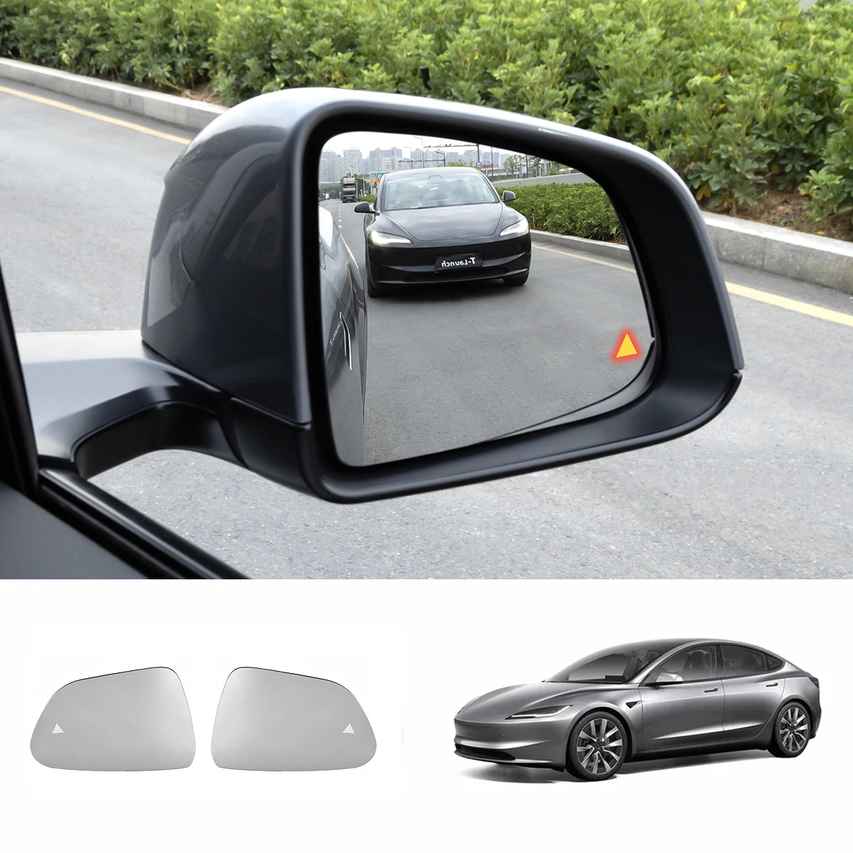 BSD Blind Spot Warning Mirror Glass for Tesla Model 3 2021+ (2PCS Set)