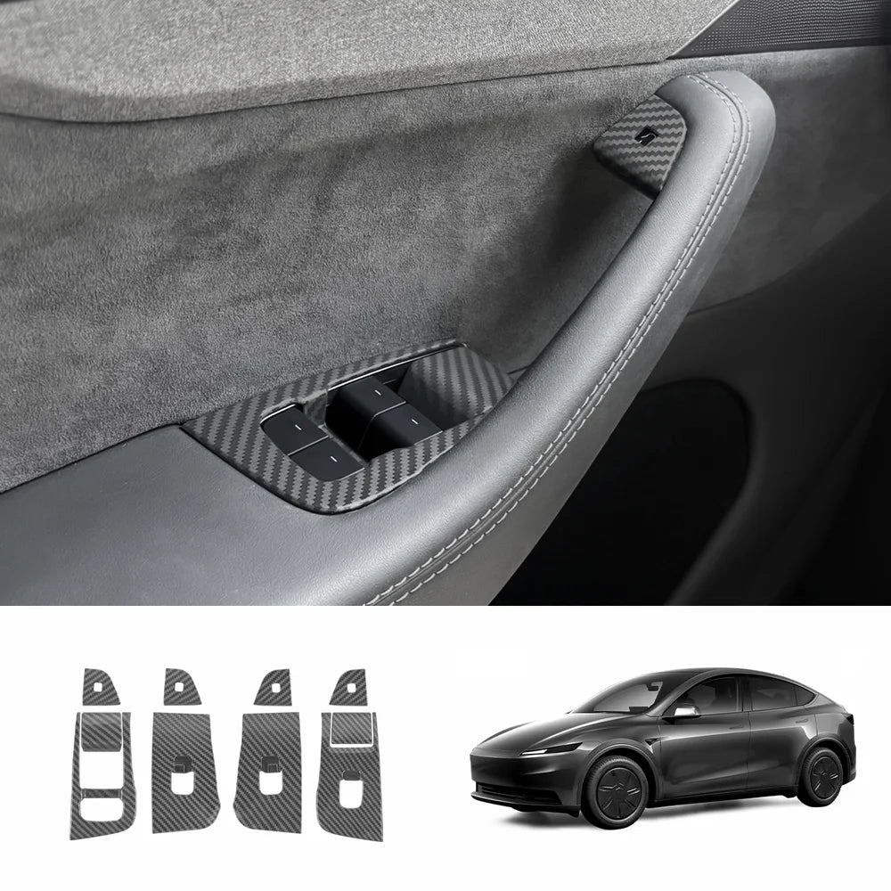 Window & Door Button Trim Cover Set (10 PCS) for 2026 New Tesla Model Y Standard