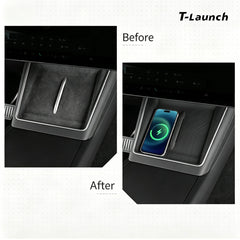 Silicone Center Console Wireless Charging Mat for Tesla Model Y L 2026+