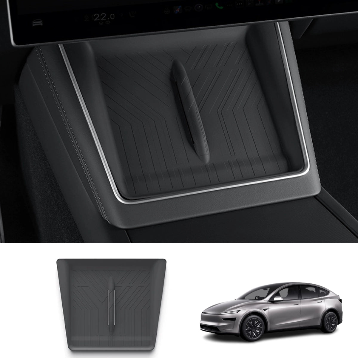 Silicone Center Console Wireless Charging Mat for Tesla Model Y L 2026+