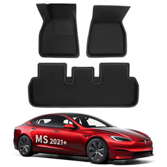 All Weather XPE Interior Golvmattor Cargo Liners Set för Tesla 2022-2024 Model S