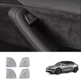 Real Carbon Fiber Window Switch Button Cover Sticker 4 PCS For Tesla Model 3 Highland / Model Y Juniper