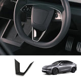 [Real Carbon Fiber] Steering Wheel V-Cover for Tesla Model Y Juniper 2025+