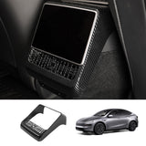 Plaid Rear Air Vent Screen Protector Frame (Carbon Fiber Pattern ABS) for Tesla Model Y Juniper 2025+