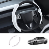 Anti-Slip Suede Steering Wheel Cover for Tesla Model Y Juniper 2025+