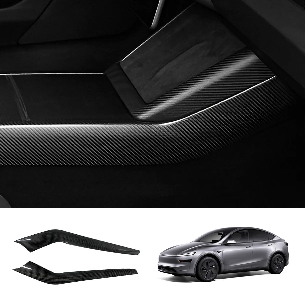 [Real Carbon Fiber] Center Console Side Interior Trim Panel for Tesla Model Y Juniper 2025+