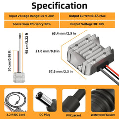 12V/24V to 30V Power Supply Adapter with DC Plug for Starlink Mini
