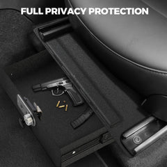 Front Under-Seat Fingerprint Anti-Theft Privacy Gunsafe Organizer Lockbox for Tesla Model Y(2020-2024)